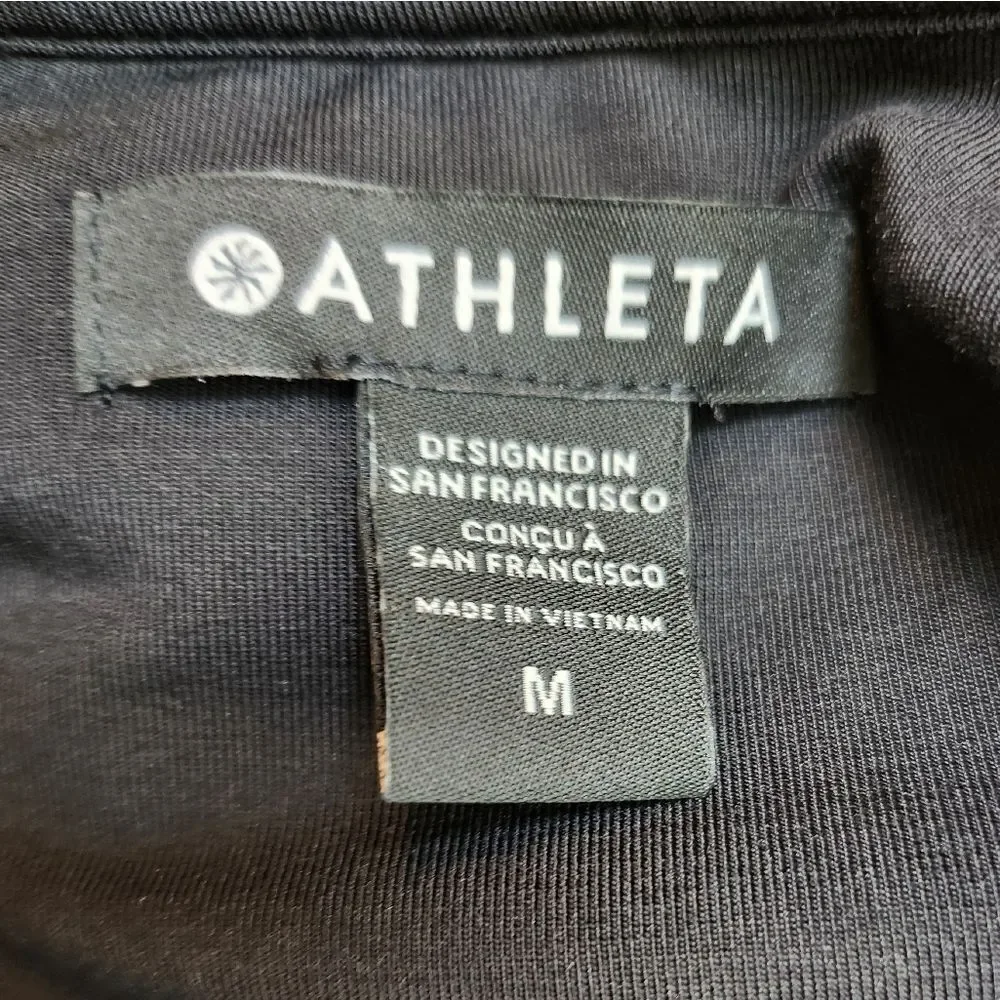 Athleta Santorini Cinch Dress Sleeveless Black Size M